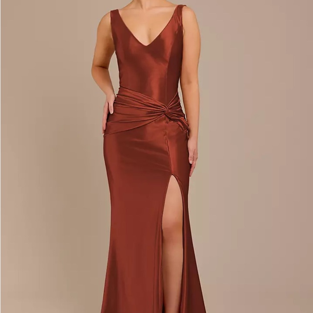 Red Sleeveless V-Neck Slit Gown for Prom